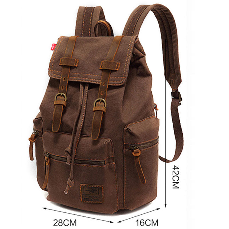 Jackson™ - Mochila vintage con solapa y múltiples bolsillos
