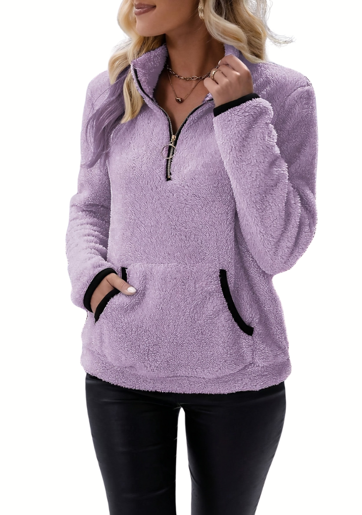 Rosely | Sudadera polar de borreguito con media cremallera 