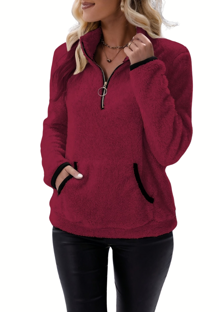 Rosely | Sudadera polar de borreguito con media cremallera 