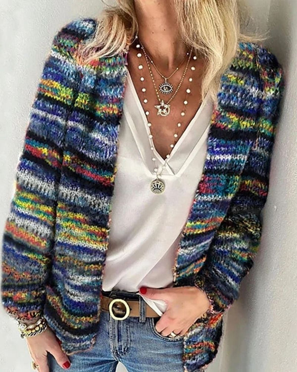 Sarai - Chaqueta tipo cárdigan de imitación de suéter 