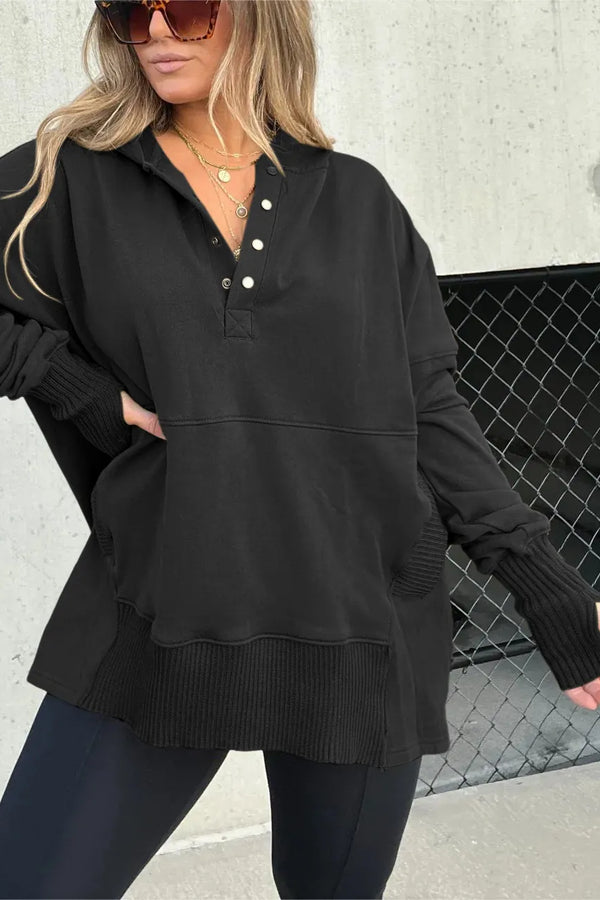 MAGGIE - SUDADERA CON CAPUCHA FLUIDA DE PRIMERA CLASE 