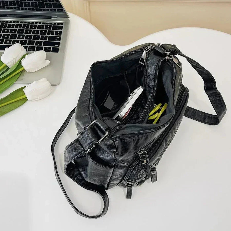 Charm vintage Olivia™ | Bolso con cremallera suave