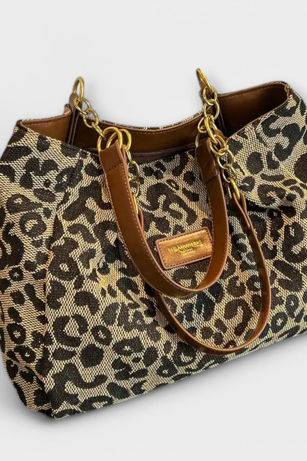 Olivia - Bolso de lona de leopardo