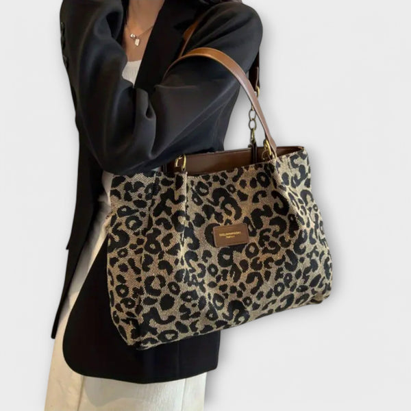 Olivia - Bolso de lona de leopardo
