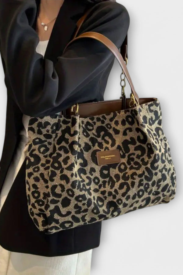 Olivia - Bolso de lona de leopardo