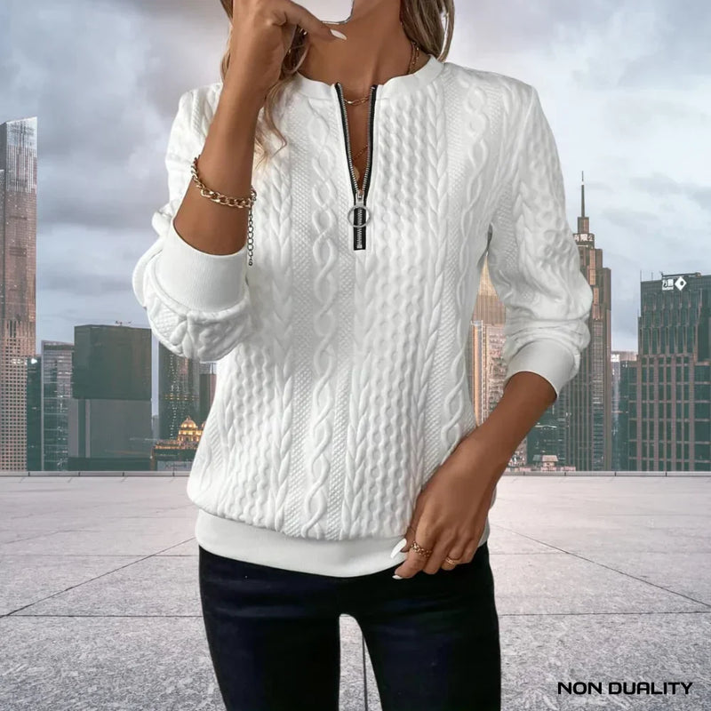 Suéter con cremallera sin dualidad