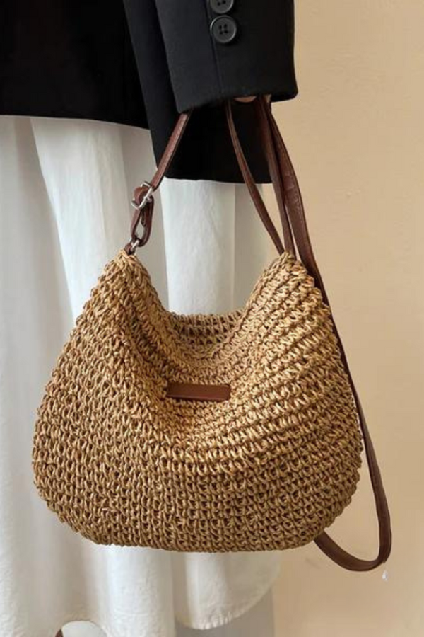 Mary - Bolso bandolera de paja estilo retro