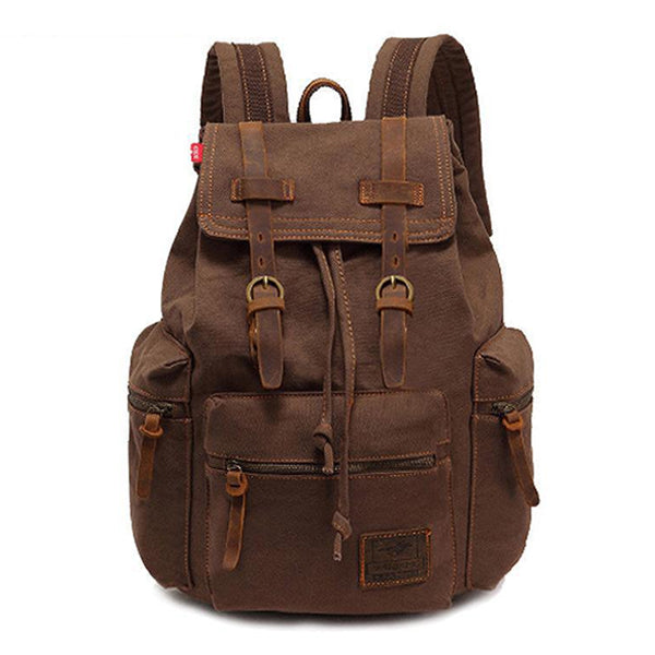 Jackson™ - Mochila vintage con solapa y múltiples bolsillos