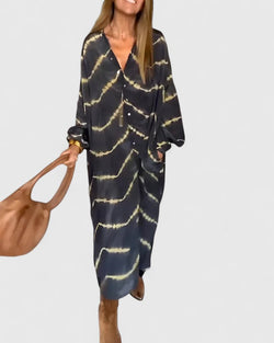 Amelie™ | Elegante vestido largo bohemio a rayas