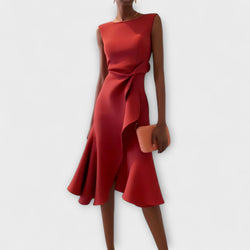 Juliette – Vestido midi drapeado asimétrico