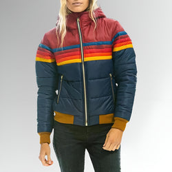 Marietta | Chaqueta con cremallera y rayas arcoíris 