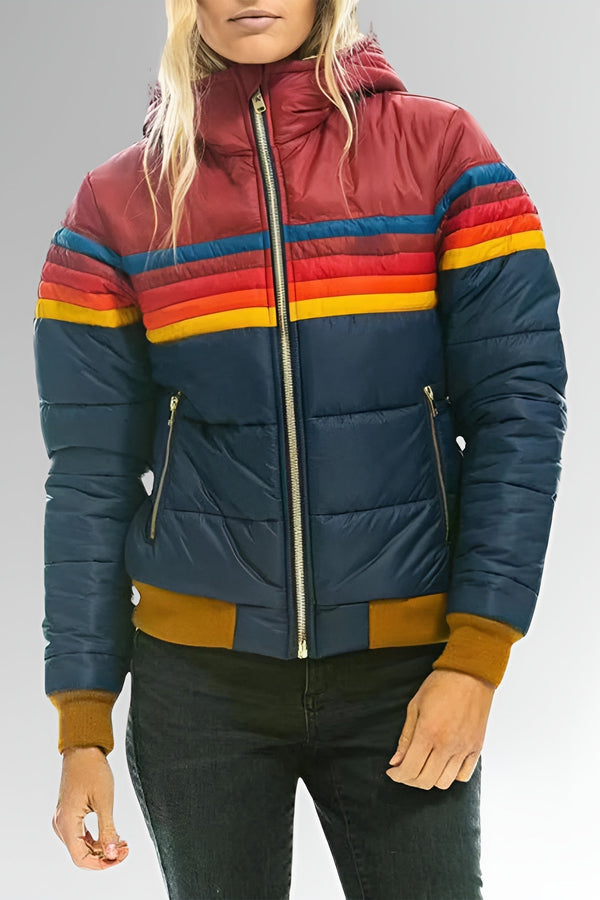 Marietta | Chaqueta con cremallera y rayas arcoíris 
