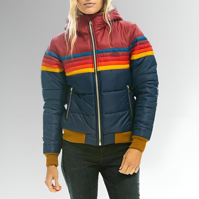 Marietta | Chaqueta con cremallera y rayas arcoíris 