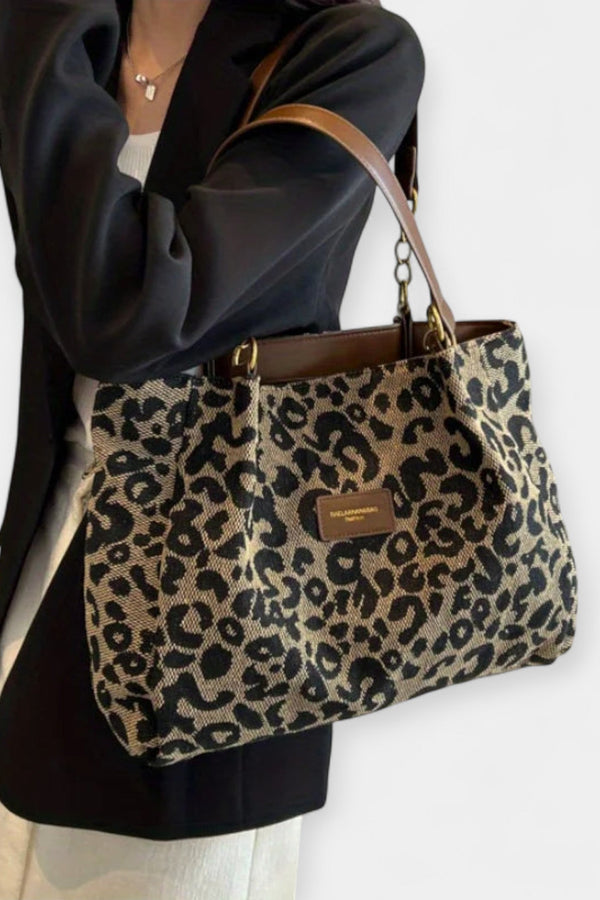 Bolso de hombro con estampado animal