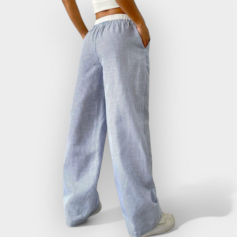 Pantalones anchos de rayas