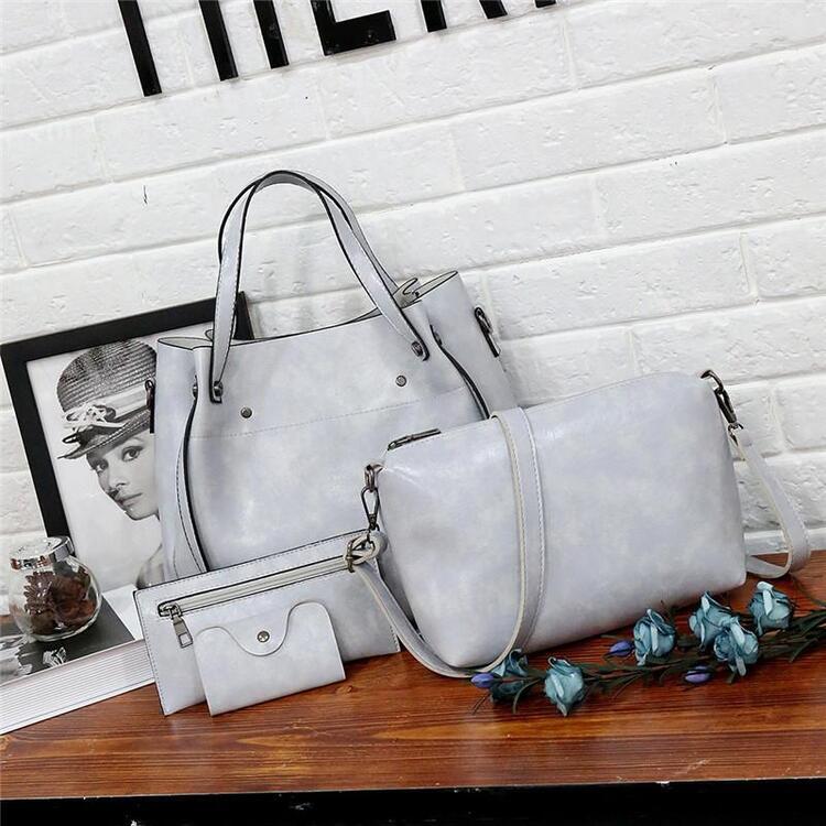 LUISE™ | Juego de 4 bolsos vintage de cuero ecológico