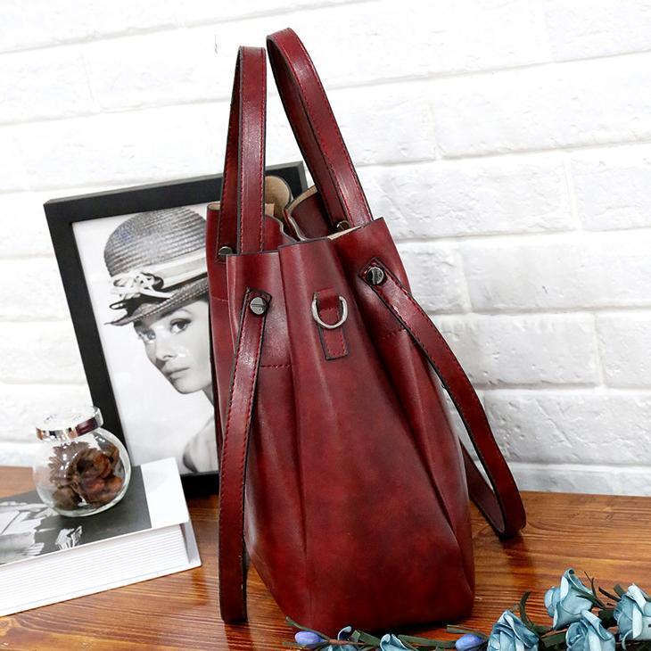 LUISE™ | Juego de 4 bolsos vintage de cuero ecológico