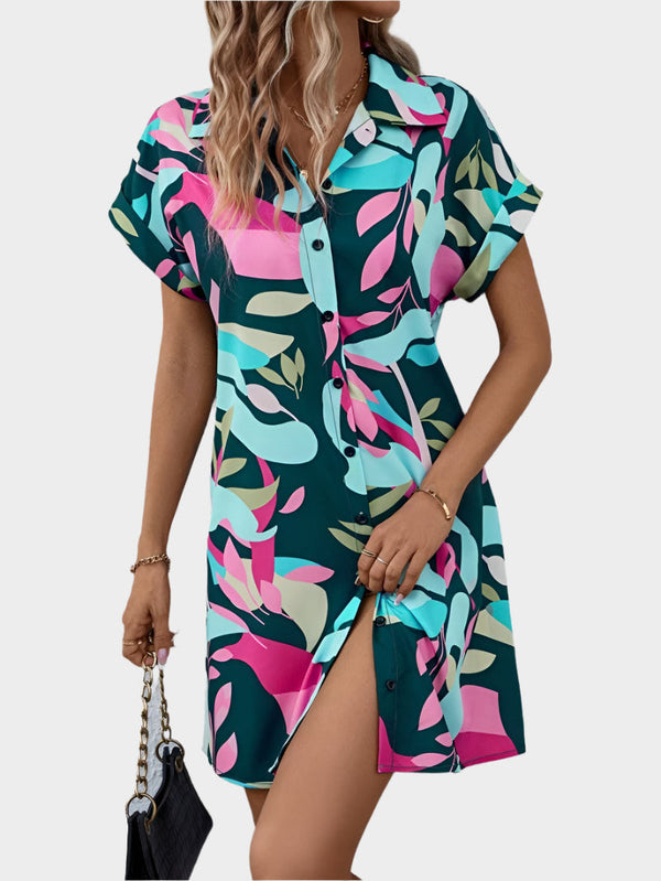 Vestido camisero con estampado