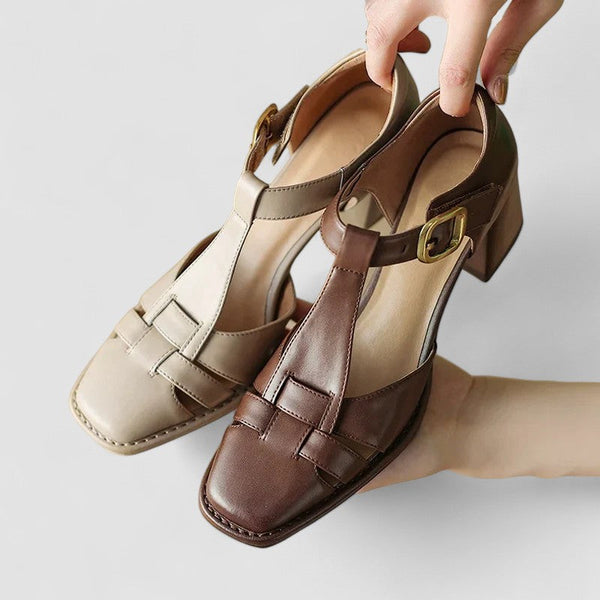 Elyxiana | Tacones de bloque ortopédicos con tira en T