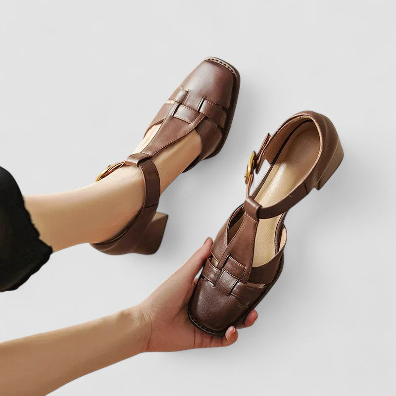 Elyxiana | Tacones de bloque ortopédicos con tira en T