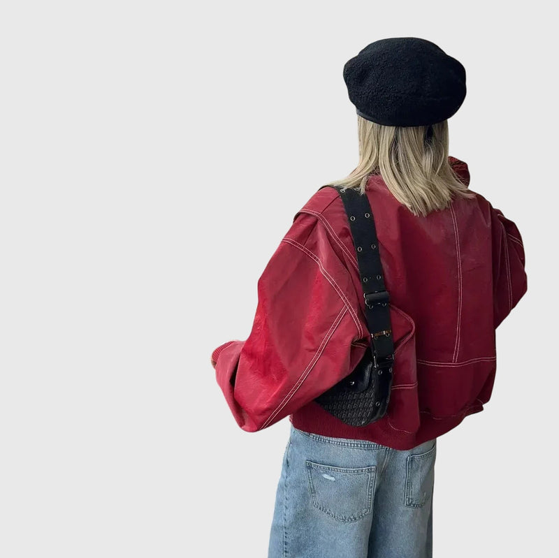 Faye™ - Chaqueta de cuero extragrande