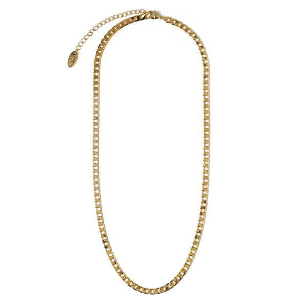 Collar de cadena de eslabones planos | Oro