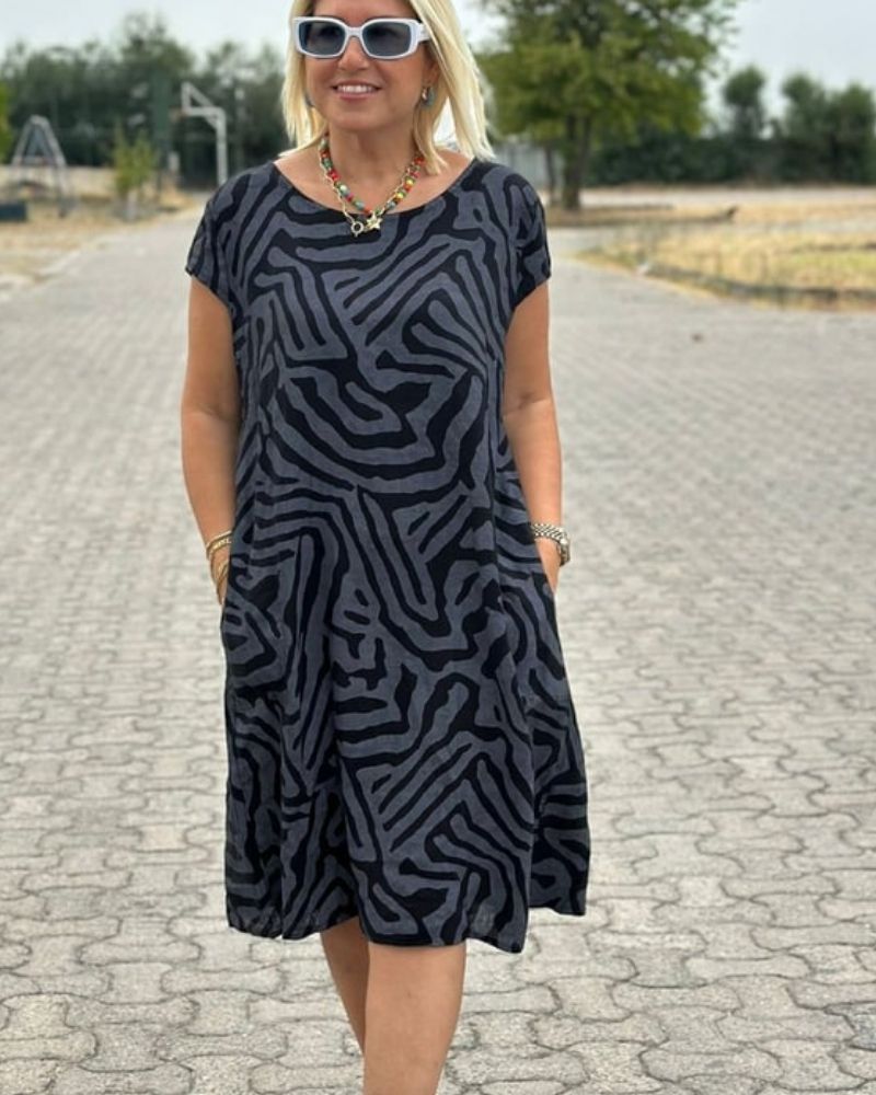 Despoina | Vestido de verano con escote redondo y bonito diseño