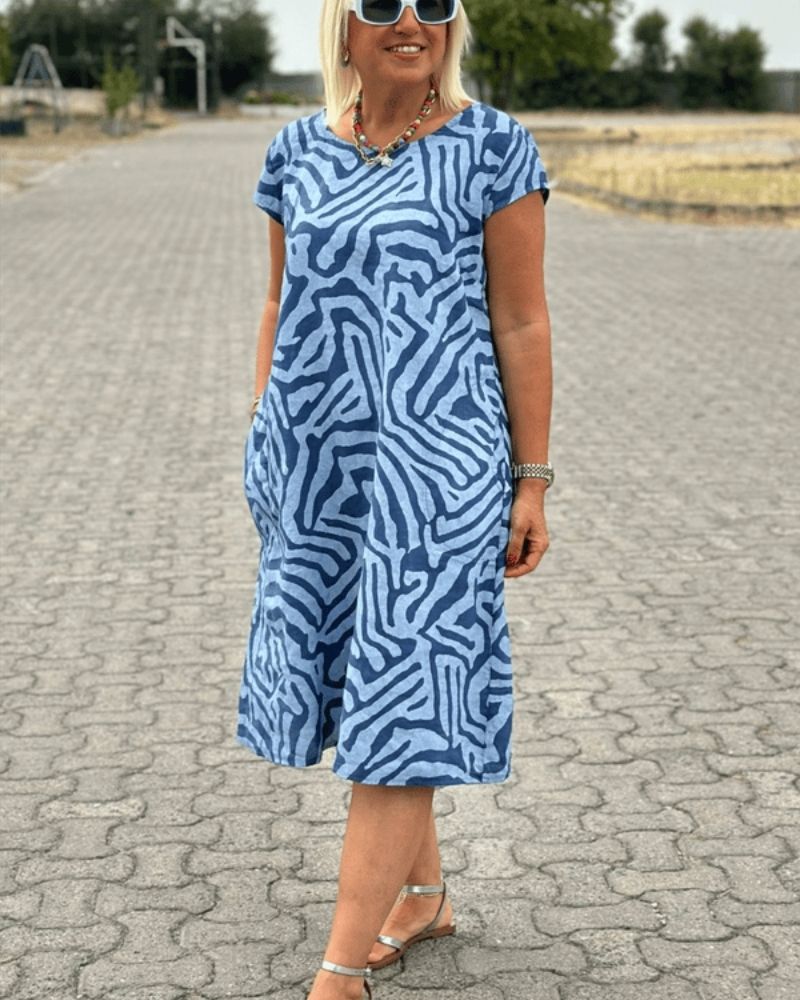 Despoina | Vestido de verano con escote redondo y bonito diseño