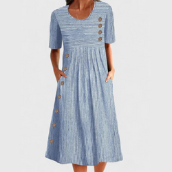 Vestido midi de rayas Wanda™