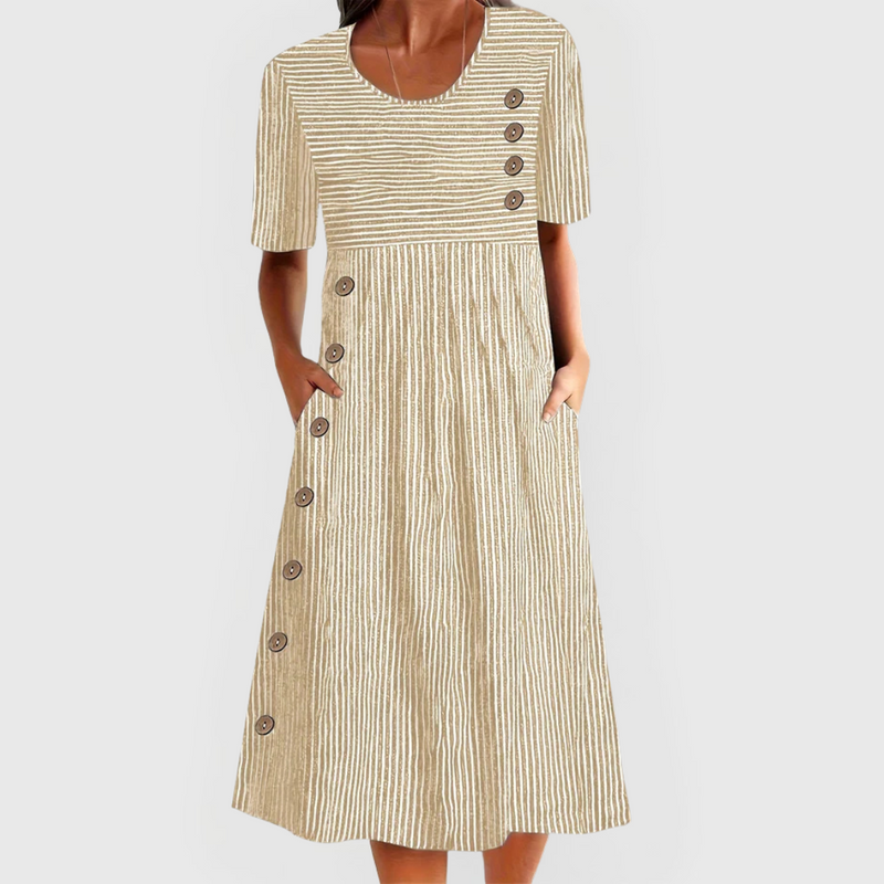 Vestido midi de rayas Wanda™