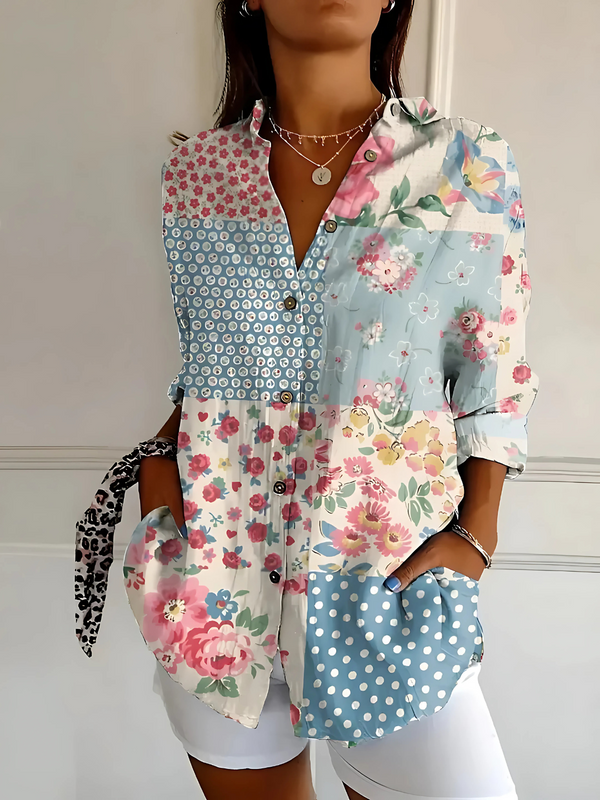 Viviana | Blusa con ondas florales