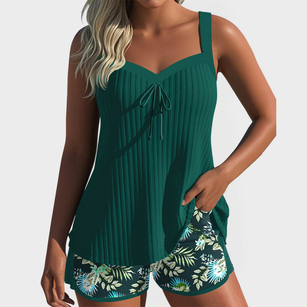 Conjunto de tankini con diseños florales