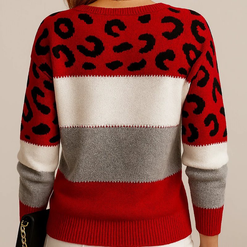 Pascaline | Suéter casual con estampado de leopardo