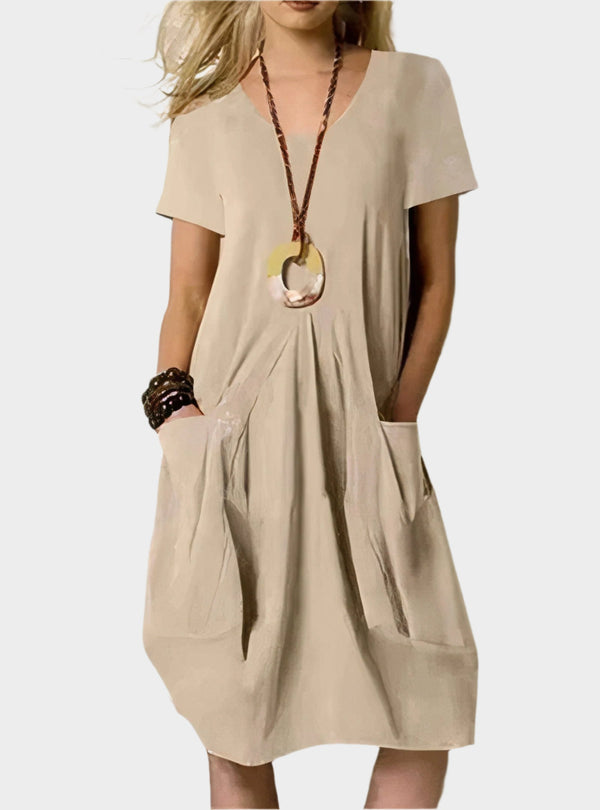 Vestido largo aireado con bolsillos