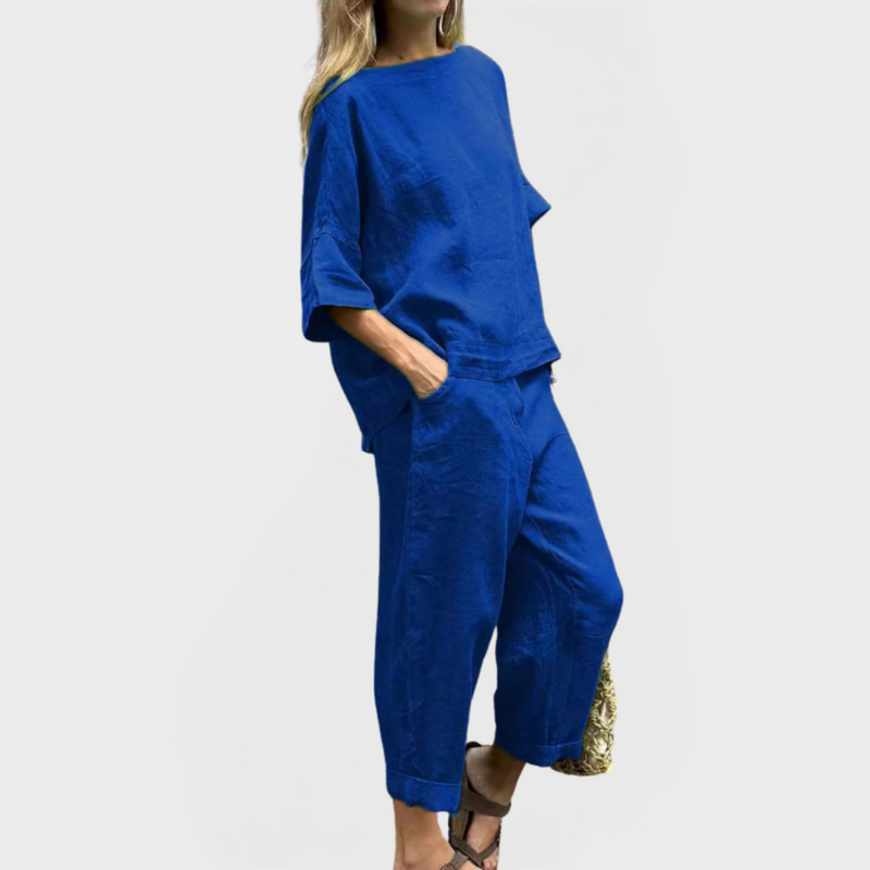 Conjunto de vestido con estampados naturales