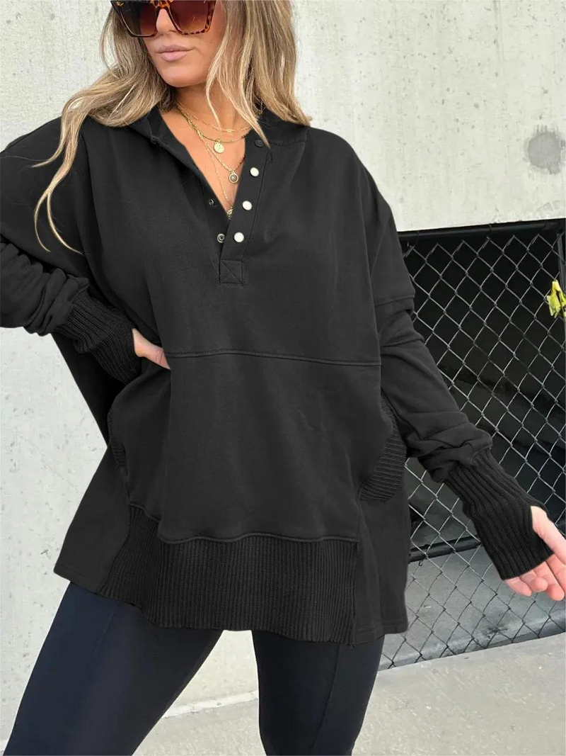 MAGGIE - SUDADERA CON CAPUCHA FLUIDA DE PRIMERA CLASE 