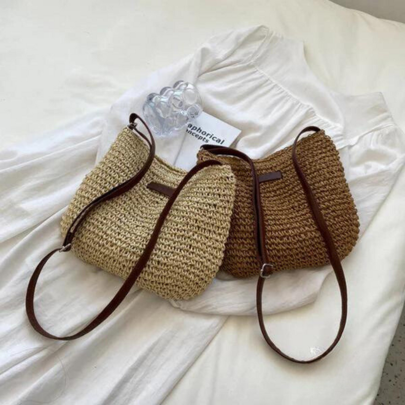 Mary - Bolso bandolera de paja estilo retro