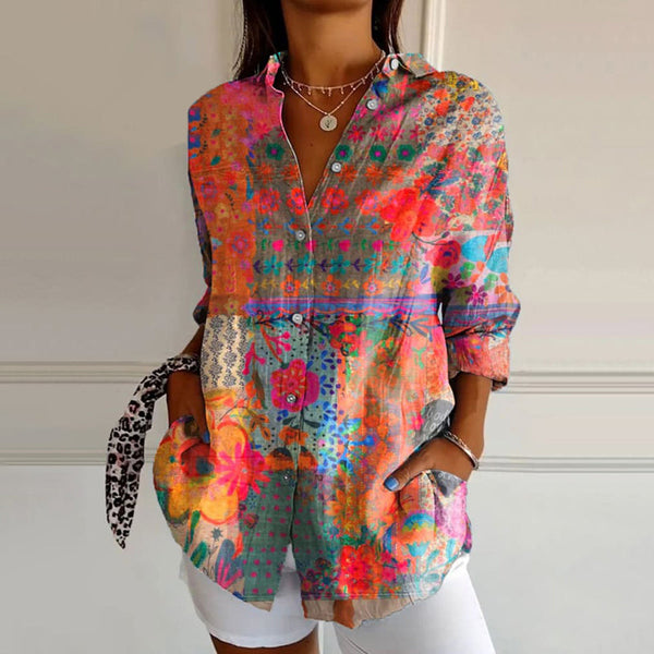 Dakota | Blusa con estampado floral vintage