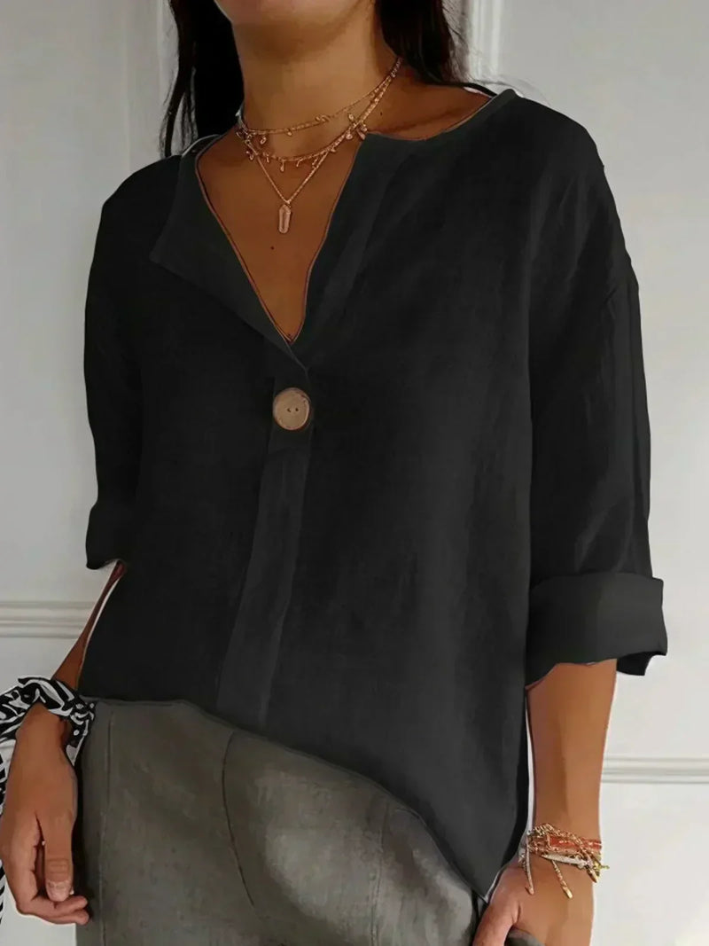 Aubri | Blusa relajada con cuello en V 