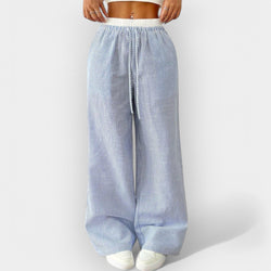 Pantalones anchos de rayas
