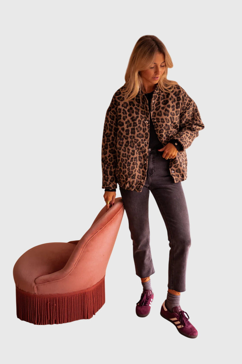 Elodie | Chaqueta elegante con estampado de leopardo