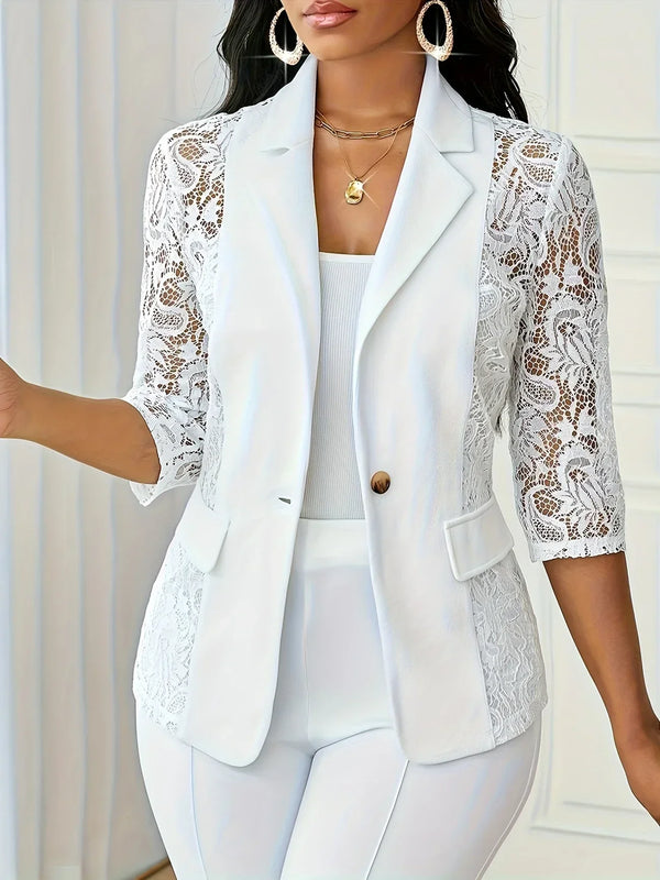 Layla™ - Blazer de encaje en contraste