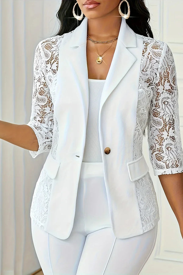 Layla™ - Blazer de encaje en contraste