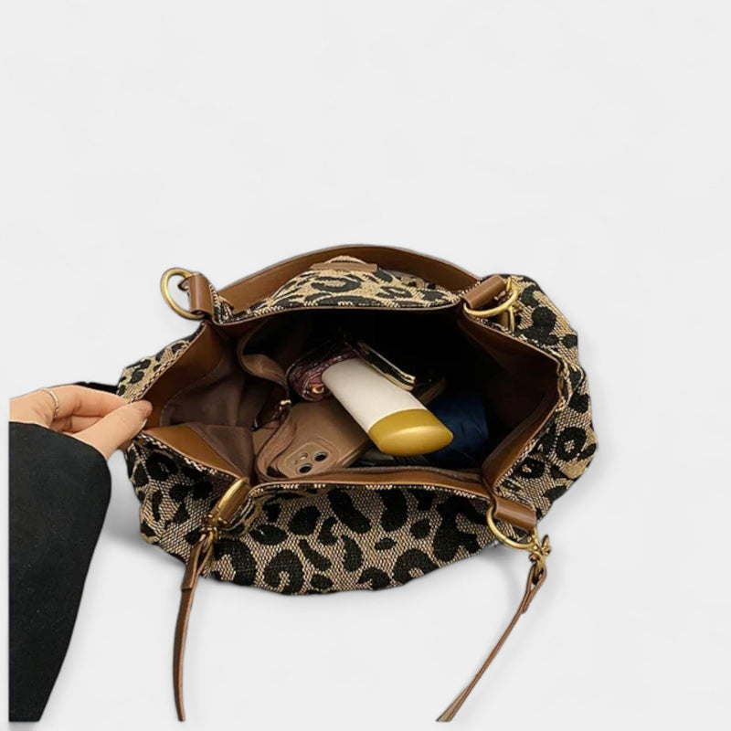 Bolso de hombro con estampado animal