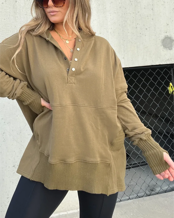 MAGGIE - SUDADERA CON CAPUCHA FLUIDA DE PRIMERA CLASE 