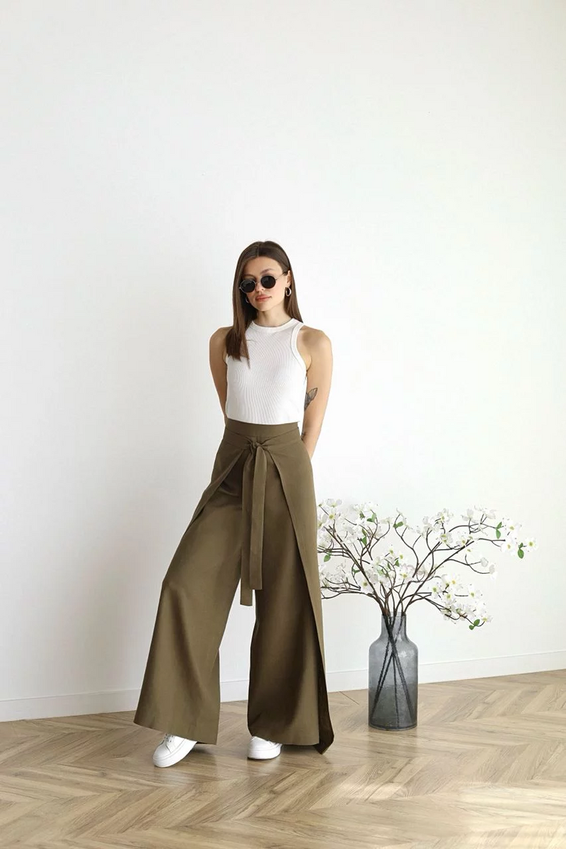 ARIANE – PANTALONES ANCHOS DE LINO PARA MUJER 
