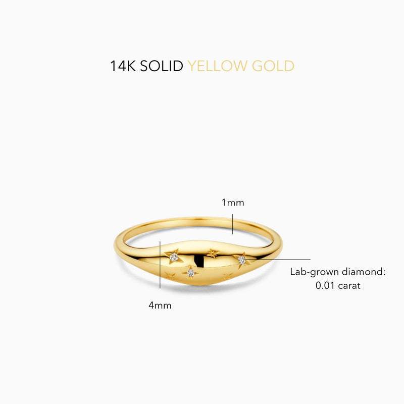 Anillo de diamantes en forma de cúpula | Oro