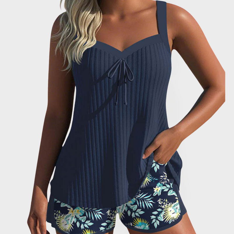 Conjunto de tankini con diseños florales