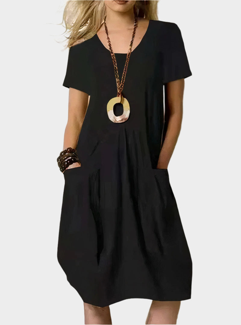 Vestido largo aireado con bolsillos