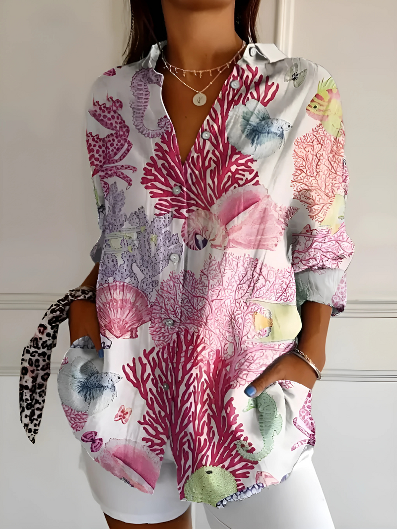 Viviana | Blusa con ondas florales